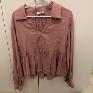 Pink/blush flowy blouse